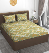 Double Bedsheet With 2 Pillow Covers Size 72 X 72 X 10 Inches, Light Green | Cotton Feel All Around Elastic Fitted - Queen Size Bedsheets, Super Soft