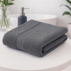Earthy Fables Premium Bath Towel 600 Gsm | 100% Combed Cotton Ultra Soft, Quick Dry & Highly Absorbent For Home, Travel & Acne-Prone Skin | 140 X 70 Cm (Grey)