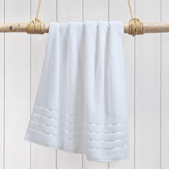 Spread Spain Roman Face, Hand & Bath Large Towel 600gsm | Super Soft & Comfortable, Extra Absorbent Cotton Towels For Face, Body & Gym - White (Set Of 3)