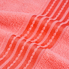 Micro Cotton Remy Basel Luxury Terry Cotton Bath Towel 550 Gsm | Super Comfortable 100% Long Staple Cotton Bath Towel (Pink Coral)