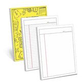 A4 Size, Pads, Writing Notepads, 50 Single Side Ruled & Unruled Sheets Per Pad, Pads, White, 6pcs