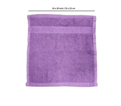Caslino Small Cotton Face Towels 2000 Gsm | Soft & Absorbent Towel For Women & Men - Purple (Set Of 24)