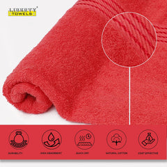 Liberty Towels Medium Size Bath Towel 450 Gsm | Soft, Quick Dry, Super Absorbent Turkish Towel For Bathroom, Gym & Travel (Tango Coral)