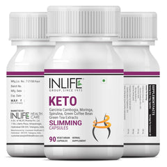 Inlife Keto Slimming Capsules, Extracts - Garcinia Cambogia, Green Coffee Bean, Green Tea, Spirulina Moringa Weight Management Supplement | 90 Vegetarian Capsules 100gm 0.2lbs Each Pack Of 2