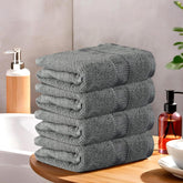 Kuber Industries Cotton Hand & Face Towels 200 Gsm | Easily Washable Workout Gym Napkins For Men - Grey (Pack Of 4)