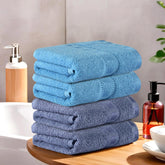Kuber Industries Soft Cotton Face Towels 800 Gsm | Easily Washable Towels & Workout Gym Napkins For Men - Dark & Sky Blue (Pack Of 4)