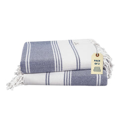 Lane Linen Beach Towel 699 Gsm | Oversized, Pre-Washed Large Beach Towels, Sandless Beach Towel, Quick Dry Travel Towel - Navy Blazer (2 Pack)