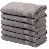 Fresh From Loom Luxury Fur Collection Hand Towel 500 Gsm Napkins Cotton High Absorbency Double Stitched Size (Grey) - Set Of 6