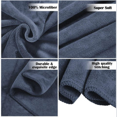 Midastra Weft Microfiber Bath Towel 500 Gsm | Extra Soft, Lint-Free, Quick-Dry & Highly Absorbent Towel (Grey)