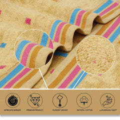 Liberty Towels Ultra Zero Twist 100% Cotton Large Size Towel 500 Gsm | Ultra Soft, Highly Absorbent, Quick Dry Bath Towel (Mustard)