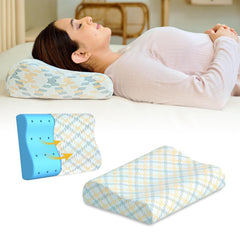 Cervical Pillow, Ventilated Cooling Gel Memory Foam Pillow, Mustard & Grey - Standard Size | Orthopedic Pillow Neck Support Pillow For Sleeping, Neck & Shoulder Pain, Long Lasting - Pack Of 1