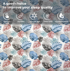 King Size Bedsheet With Two Pillow Cover (Size - 78 X 72 Inches, White & Grey) | Elastic Fitted Floral Bedsheet | Best For Festival Gifting