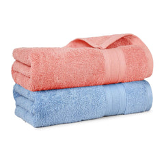 Mytrident Soft Comfort Air Rich 100% Cotton Bath Towel 1000 Gsm | Highly Absorbent Towels For Men & Women Bath Towel (Allure & Coral Haze) - 2 Pcs