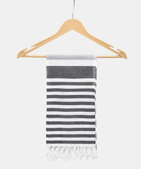 Suam Suntails Luxury Pure Cotton Towels 400 Gsm | Absorbent, Quick Dry Super Soft | Ideal For Bath, Beach, Swimming & Travel | Standard Size (Black & Grey Set), 250 Tc
