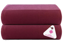 Casa Copenhagen Egyptian Cotton Exotic Hand Towel 400 Gsm (Wf Burgundy)- 2 Pcs