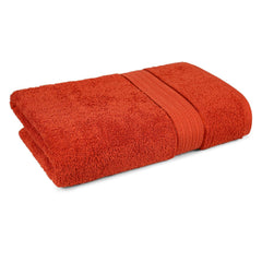 Mytrident 100% Cotton Home Essential Bath Towels Small Size 450 Gsm (Red Rust)