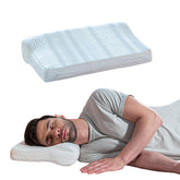 Cervical Contour Memory Foam Pillow, Orthopedic Bed Pillow For Sleeping, White | For Pain Relief With Washable Zippered Pillow Cover | Eco-Friendly, Adjustable, Removable Cover