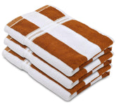 Kuber Industries Lining Design Soft Cotton Bath Towel 1200 Gsm - Brown & White (Pack Of 3)