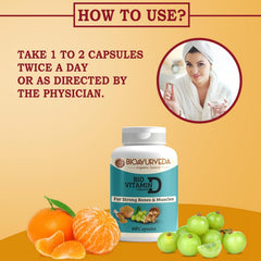 Bioayurveda Bio Vitamin - D Capsule For Strong Bones And Muscles | 60 Capsules , 100gm 0.2lbs, Each Pack Of 2