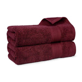 Trident Soft Comfort Air Rich 100% Cotton Bath Towels 500 Gsm | Large Size Bathroom Towels For Men/Women, 2 Pcs (Red Wine)