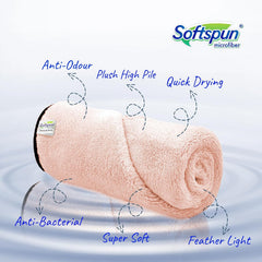 Softspun Microfiber Bath Towel 221 Gsm | Ultra Absorbent Super Soft & Comfortable Quick Drying For Men & Women Daily Use Extra Large Size Towel (Light Pink)
