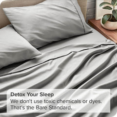 Perfect Flat Queen Size Bedsheet With 2 Matching Pillow Cover - 90 X 100 Inches, Silver Grey | Natural Breathable & Wrinkle Free | 400 Thread Count