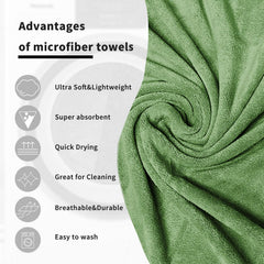 Sassoon Venir Microfiber Bath Towel 450 Gsm | Ultra Soft Material, Towel Large Size For Women (Green)