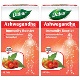 Dabur Ashwagandha Tablet Immunity Booster, Rich In Antioxidants, Helps In Blood Pressure & Other Symptoms | 60 Tablets 100gm 0.2lbs Each Pack Of 2