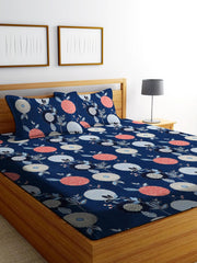 1 Bedsheet King Size 2 Matching Pillow Covers - 72 X 780 Inches, Blue | All Around Elastic Soft & Durable Bedding For Bedroom - Lightweight Perfect For All Seasons