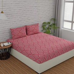 Perfect Cotton Double Bedsheet With 2 Pillow Cover - 88 X 96 Inches, Dark Peach | Soft & Durable For Everyday Use & Bedroom - All Season Comfort