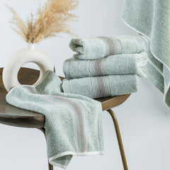 Spread Spain Water & Soil Face Towel 300 Gsm | Luxurious Blend Of Cotton & Bamboo Fiber Face Towel Ultra-Absorbent, Quick-Drying & Skin-Friendly (Mint) - Pack Of 2
