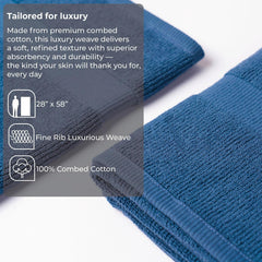 Vilasiya Whisp Premium Bath Towel 550 Gsm | Soft, Lightweight, Quick Dry & Highly Absorbent Home, Travel (Blue)