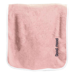 Housse Premium Soft Microfiber Embroidery Bath Towel 350 Gsm | Soft Absorbent Quick-Drying Sweat Towel (Good Mood - Peach)