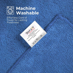 Black Gold The Finer Touch Oversized Microfiber Bath Towel 1600 Gsm | Soft Quick-Dry Microfiber Towel For Men & Women | Lightweight, Absorbent & Travel-Friendly (Royal Blue) - Pack Of 2