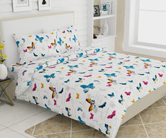Pure Cotton Queen Size Bedsheet With 2 Matching Pillow Covers - 100 X 90 Inches, Multicolor | Easy Care & Long-Lasting Fabric