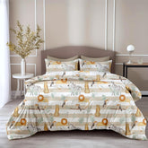 1 King Size Bedsheet With 2 Pillow Covers - 104 X 104 Inches, Beige & Green | Soft Wrinkle Free & Breathable Bedsheets - Durable & Long Lasting Bedsheet