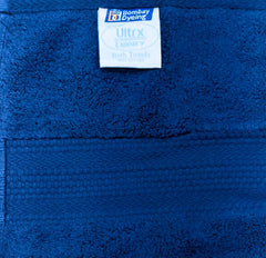 Bombay Dyeing Ultrx 100% Cotton Large Size Premium Bath Towel 650 Gsm - Ink Blue