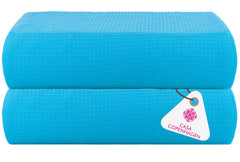 Casa Copenhagen Egyptian Cotton Exotic Hand Towel 400 Gsm (Wf Teal Blue)- 2 Pcs