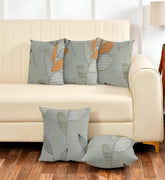 Microfiber Square Pillow Cushion For Sofa & Bed, Pastel Grey - 12 X 12 Inch | Fluffy For Comfort & Back Support | Breathable, Premium Cotton Cushion Cover With Zip, Neck Support - Set Of 5