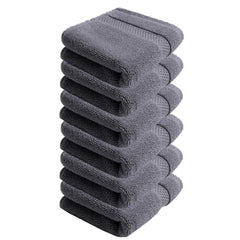 100% Cotton Hand Towels 1200 Gsm | Super Soft, Absorbent, Quick Dry Hand Towels (Grey) - Pack Of 6