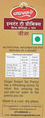 Wagh Bakri Ginger Instant Tea Premix - 80gm, 2.8 Ounce, 10 Single Serve Sachets | Milk Solids + Tea, Tastes Like Homemade Tea - No Added Sugar, Caffeine Free