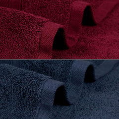 Mytrident Soft Comfort Air Rich 100% Cotton Bath Towel 1000 Gsm | Highly Absorbent Towels For Men & Women Bath Towel (Wine Red & Navy) - 2 Pcs
