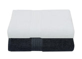 RD Trend 100% Cotton Bath Towels 1000 Gsm | Soft & Absorbent Bath Towel For Men, Women Urban Comfort (Black & White) - 2 Pcs