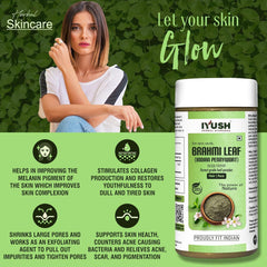 Iyush Herbal Ayurveda Brahmi Powder Bacopa Monnieri Powder Brahmi Powder For Hair Growth Organic Powder, Hair Volume, Hair Volumizing | 100gm 0.2lbs