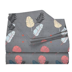 Premium Cotton Bedsheet For King Size With 2 Pillow Cover (90 X 90 Inches) Dark Grey | Long-Lasting & Luxuriously Soft | 210 Thread Count Bedsheet