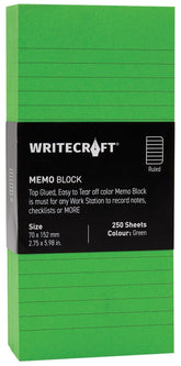 Sticky Notes Pad - Station To Record Notes & Checklist | Ruled | 250 Sheets | Pack Of 1, Green