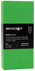 Sticky Notes Pad - Station To Record Notes & Checklist | Ruled | 250 Sheets | Pack Of 1, Green