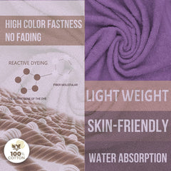 Sassoon Anatolia 100% Cotton Xl Bath Towel 1000 Gsm | Extra Soft, Quick Drying & Super Absorbent Bath Towel (Purple & Heaven) - 2 Piece