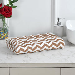 Hovent Microfiber Bath Towel 350 Gsm | Super Soft Absorbent Large Size Bath Towel (Coffee & White)