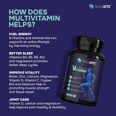 Salubite Multivitamin For Men - Comprehensive Health Support | 60 Capsules , 100gm 0.2lbs